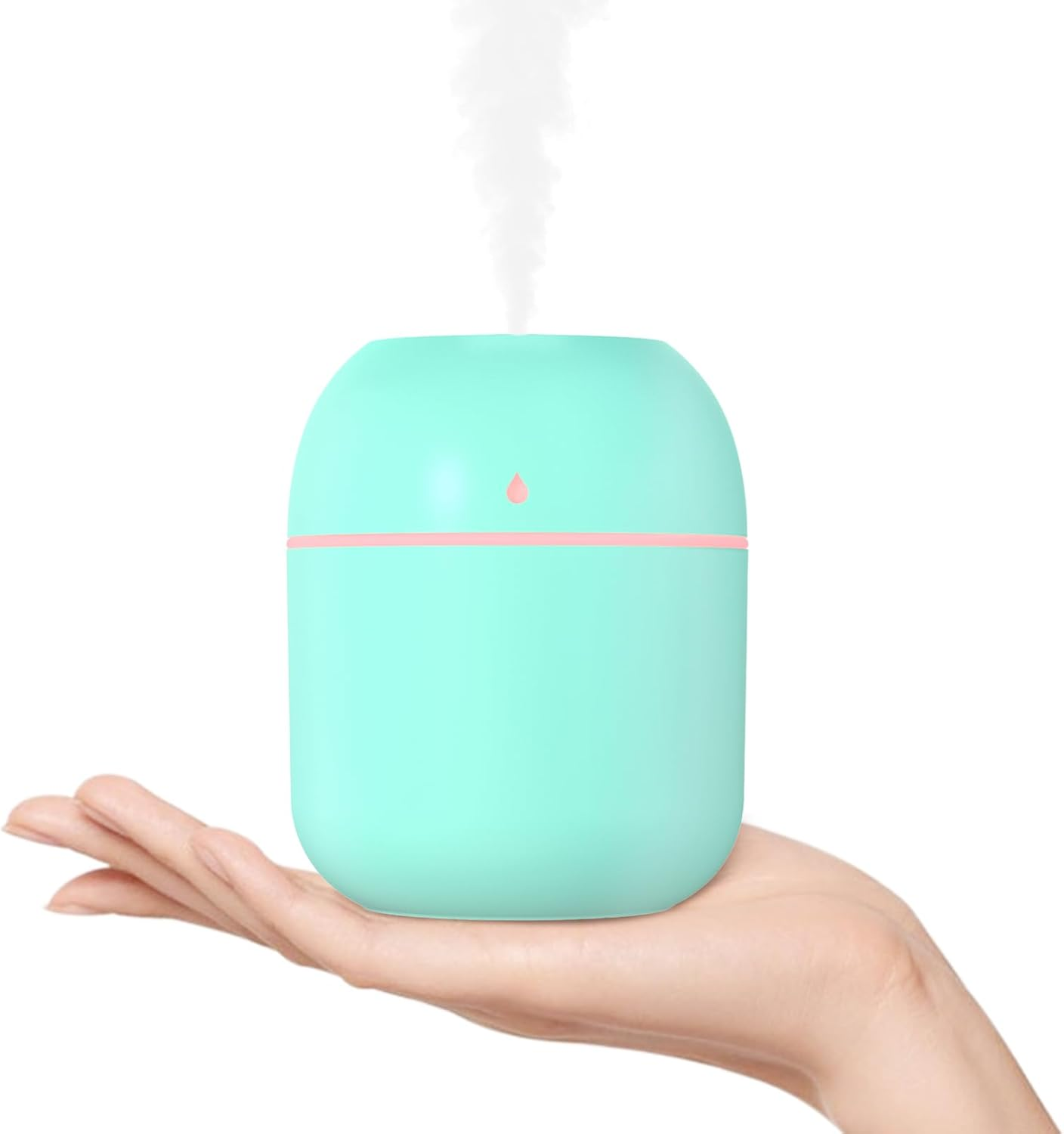 Portable Small Humidifier, USB Personal Desktop Humidifier for Car, Office Room, Bedroom, Auto Shut-Off, 2 Mist Modes, Super Quiet(220Ml, White)