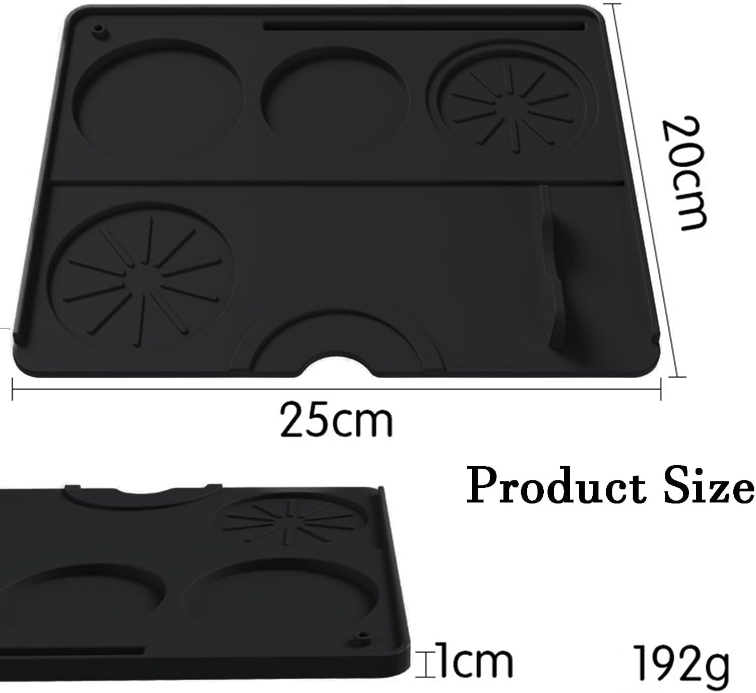 Espresso Coffee Mat, Food Grade Silicone Coffee Tamping Mat, Espresso Tamper Parafilter Distributor Organizer, Non-Slip Espresso Tamping Station Mat for Baristas Home Kitchen Bar Coffee Shop (Black) image number 6