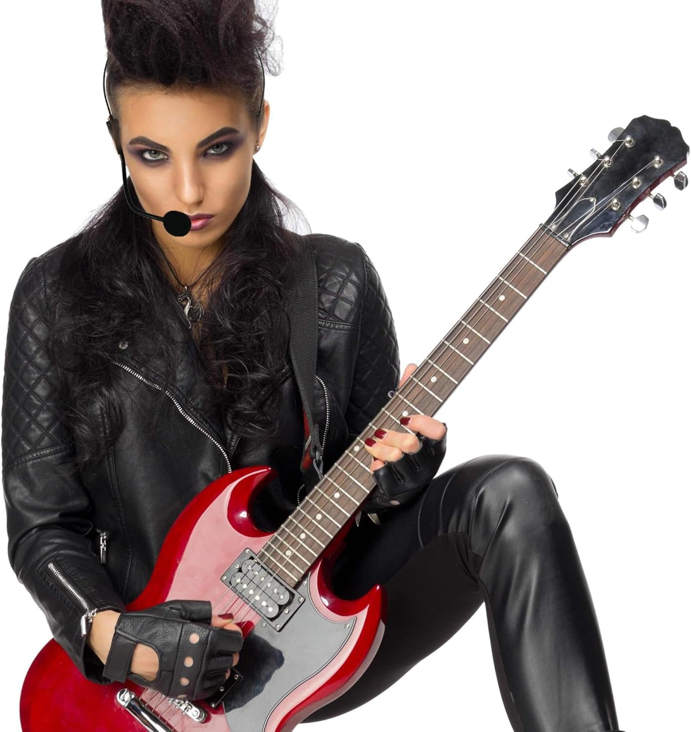 Lexziuo 2PCS Star Headset Microphone - Costume Cosplay Prop for Singer, Rock Star Dress Up, Role Playing & Fancy Dress Parties, Performances & Events image number 4