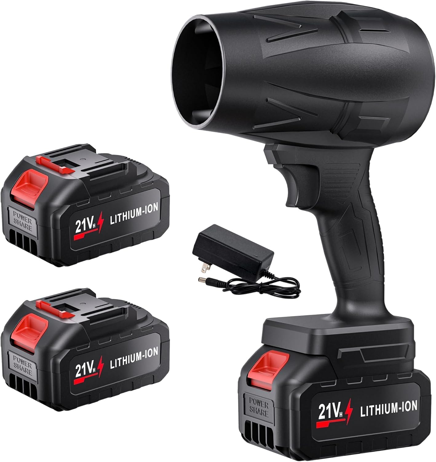 Cordless Leaf Blower, Lightweight Handheld Turbo Jet Blower 130000 RPM Portable Dust Cleaner with Adjustable Speed for Patio Lawn Care Patio Cleaning Blowing, 2 * 2.0Ah Battery Powered image number 4