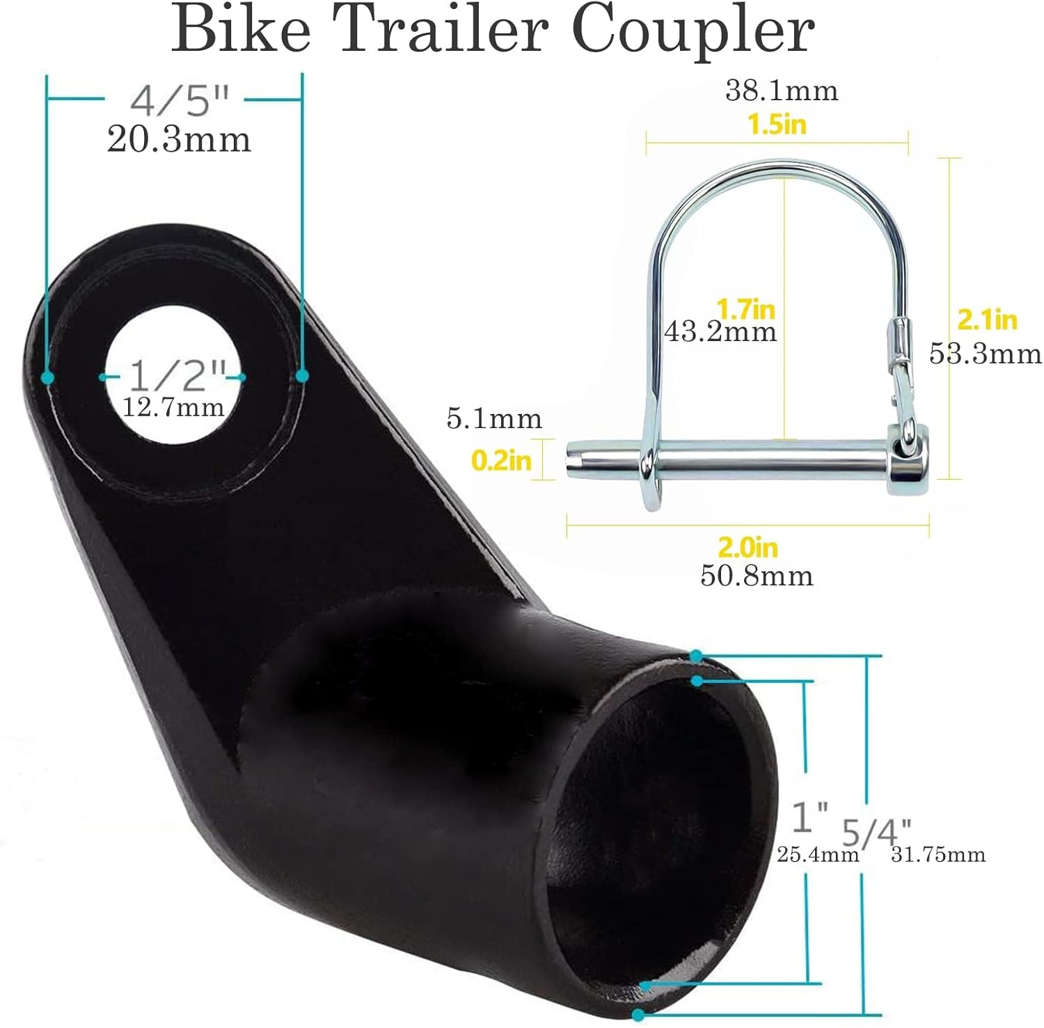 Bike Trailer Hitch Coupler for Instep and Schwinn Bike Trailer,Bike Trailer Connector Parts for Bike Coupler for Kids/Dog,Replacement Bicycle Trailer Attachment for Baby/Pet Bike Trailers image number 2