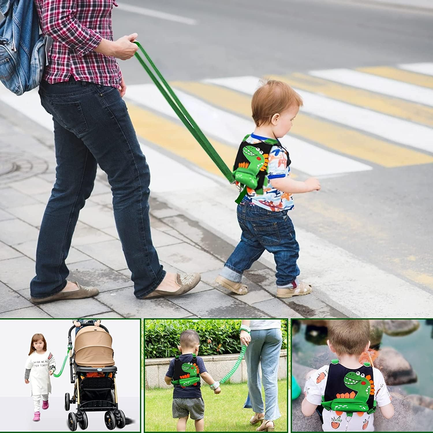 3 in 1 Kids Walking Leash, Toddler Harness Leash, anti Lost Wrist Link, anti Lost Child Backpack with Safety Leash, Kids Walking Wristband Assistant Strap Belt for Boys, Girls Outdoor Activity image number 3