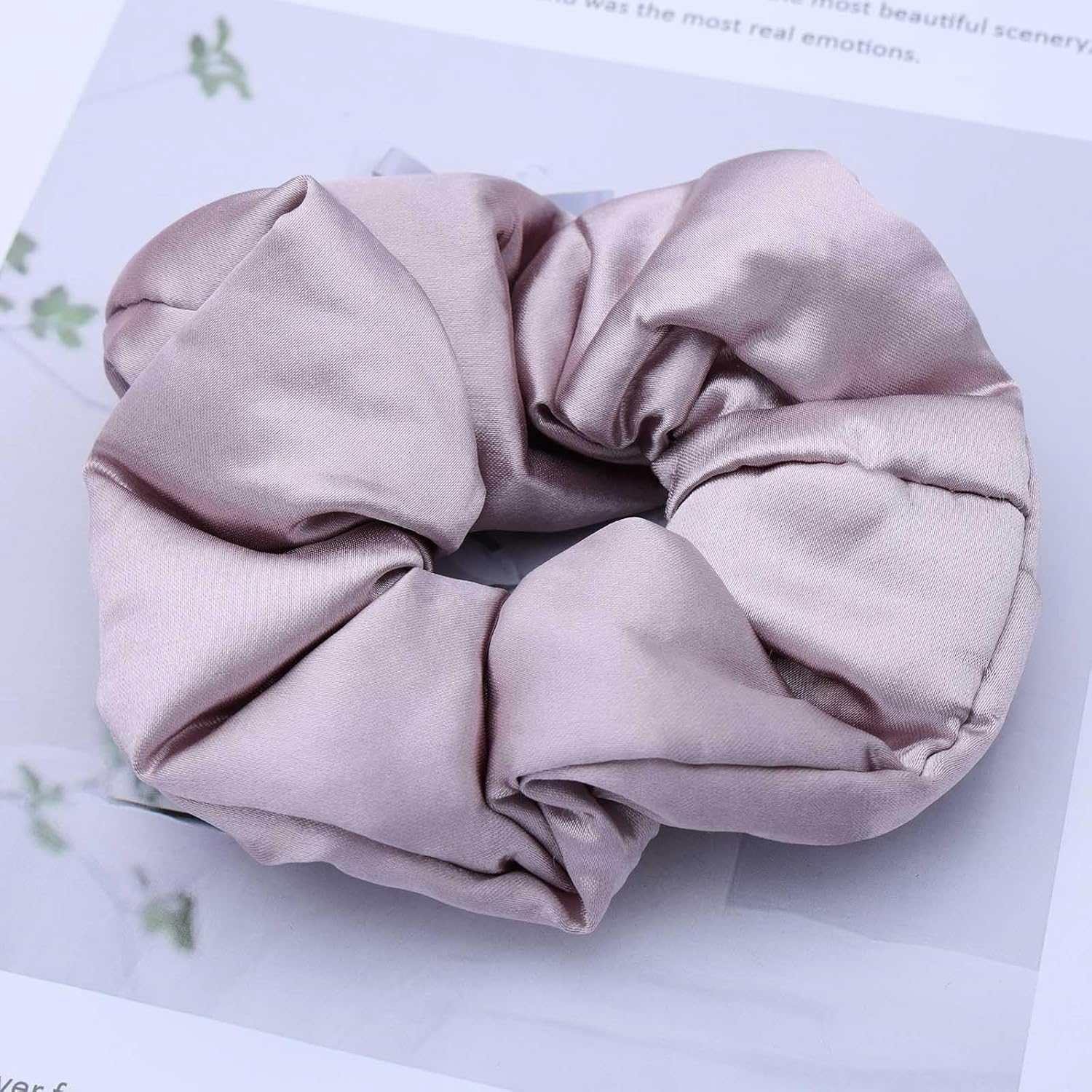 Inateannal Vintage Satin Silk Hair Bobbles Large Satin Elastic Hair Bobbles Purple Large Satin Hair Bobbles Scrunchy Oversized Thick Hair Bobbles Satin Ponytail Holder Hair Bands image number 5
