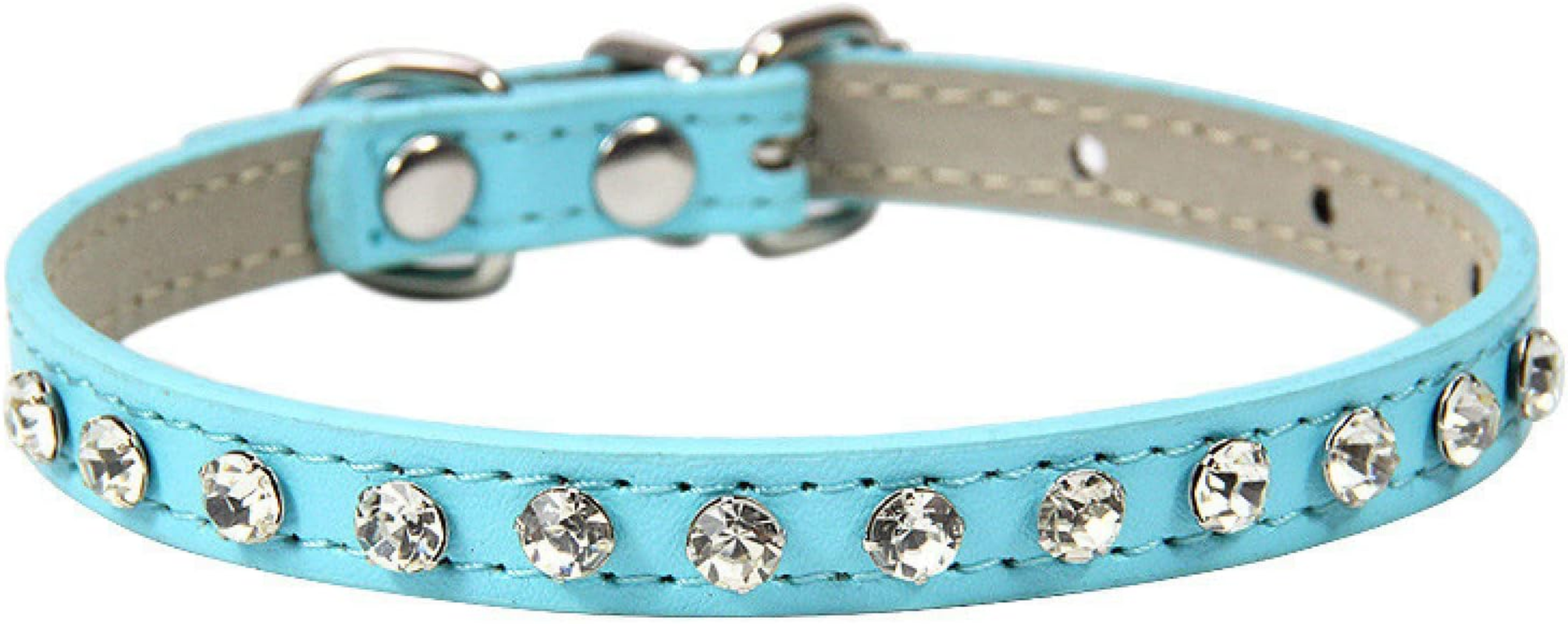 PU Leather Cat Collar Inlaid Sparkling Rhinestone Cat Collar Artificial Crystal Diamond Cat Collar Adjustable Cat Collar,Purple,Xs