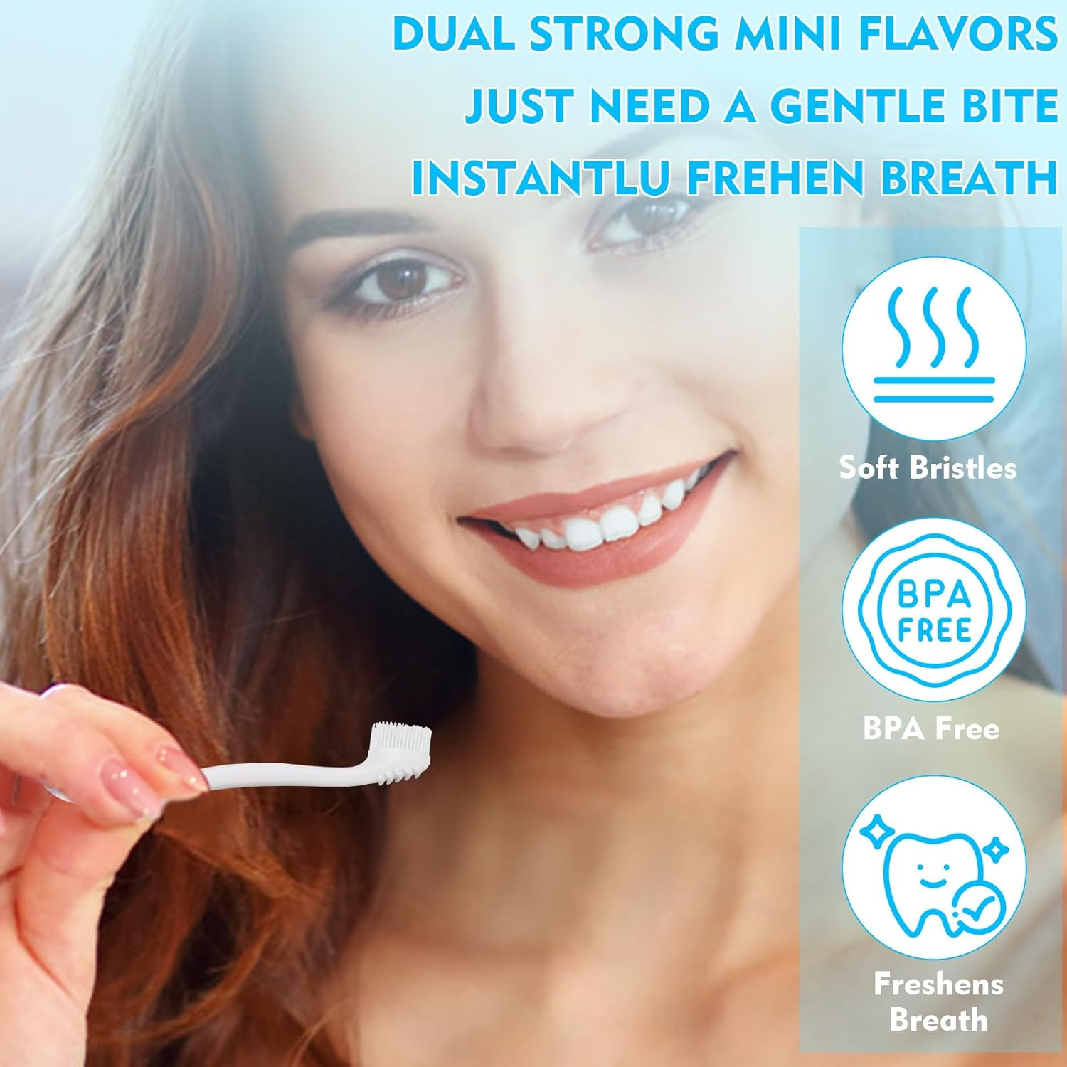 Disposable Mini Toothbrush - Travel Toothbrushes with Toothpaste Portable for Work or Travel Mint + Peach + Plum & Green (Mixed Flavor, 48 Count - 2 Pack) image number 6