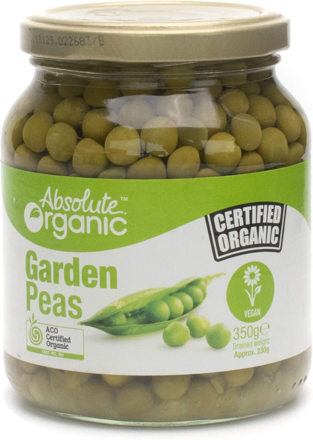 Absolute Organic Organic Garden Peas, 350G image number 1