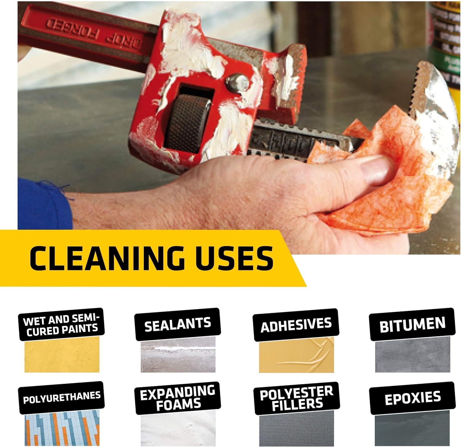 SIKA Everbuild Wonder Wipes Trade Tub of 100, Cleaning Wipe, Rectangular, Unscented, Electronics image number 5