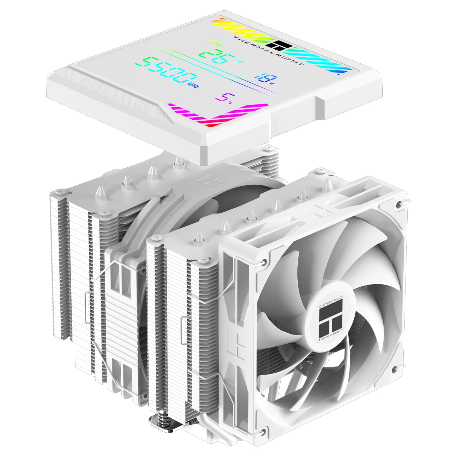 Thermalright Peerless Assassin 140 Digital Black CPU Cooler, Double Towers and Double Fans Cooling, CPU Air Cooler, ARGB Digital Screen Top Cover, for Am4/Am5,Intel LGA1851/1700/115X/1200/2011