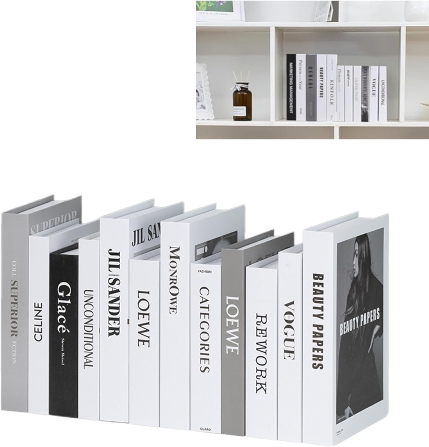 12 PCS Modern Simulated Books,Decorative Fake Books for Rooms,Coffee Table Stacked Book Ornament,Photo Model,Bookshelf Living Room Decorative Items Entrance Decoration Ornament image number 1