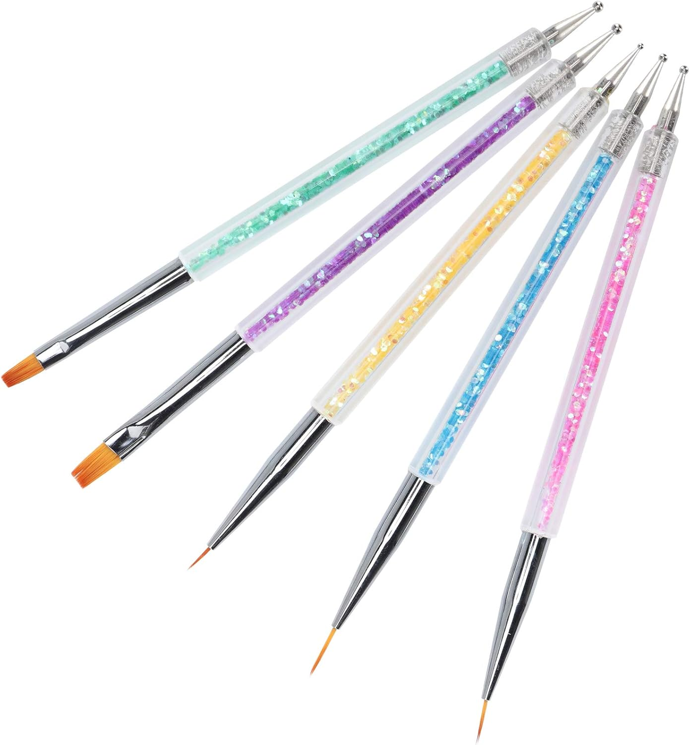 Nail Art Brush, Nail Painting Dotting Pen 5Pcs for Dotting for Nail Art for Liner for Painting