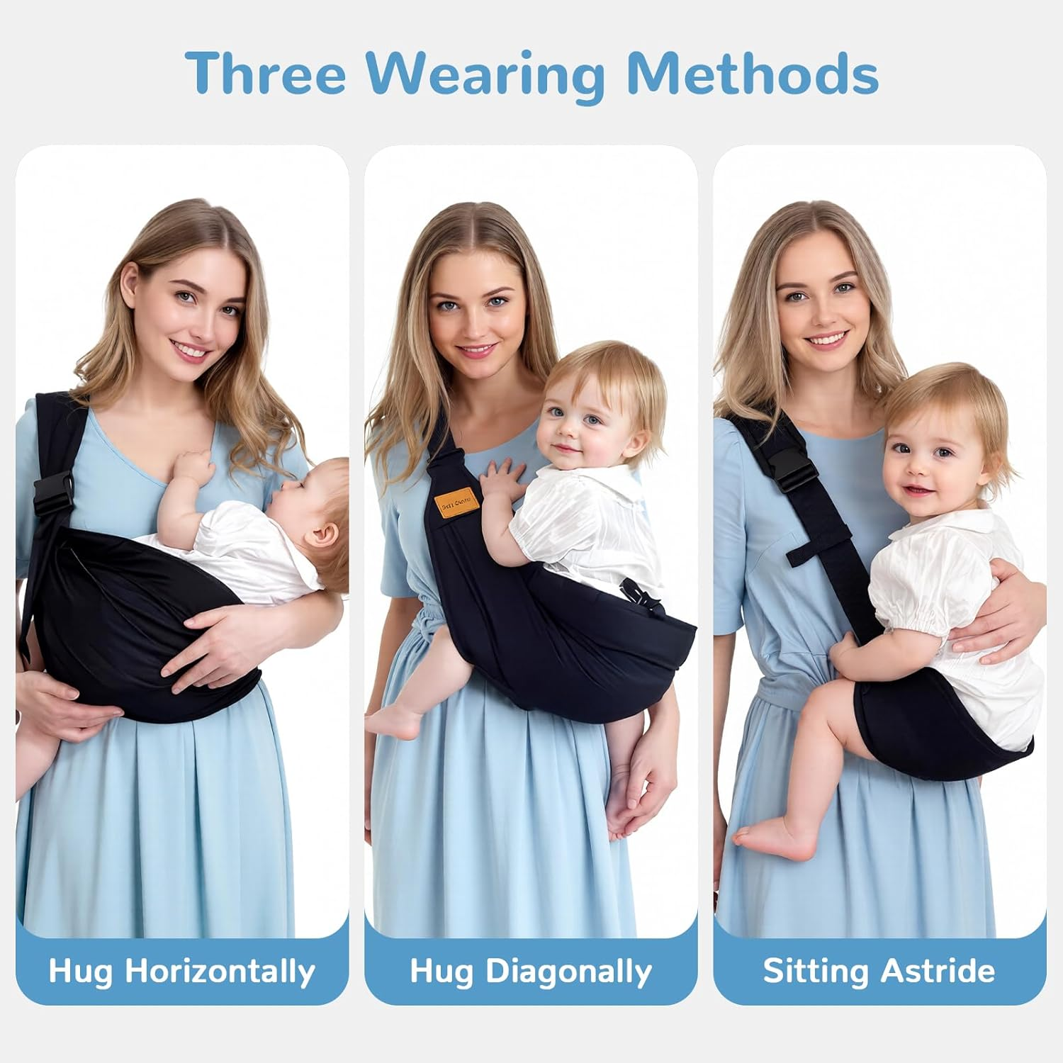 Baby Carrier Sling - Upgraded Ergonomic Design, Adjustable & Comfortable Infant to Toddler Wrap (0-36 Months) with Non-Slip Hip Seat, Lightweight & Breathable for Secure Travel, Shopping, and Daily Use in UAE &ndash; Your Safe & Baby Carrier Essential