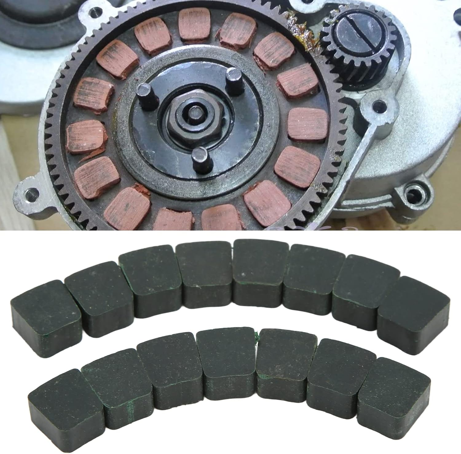 Motorized Clutch Pad, 15Pcs/Set Engine Clutch Pads Square Shape Green Square Clutch Pad Replacement for Motorized image number 1
