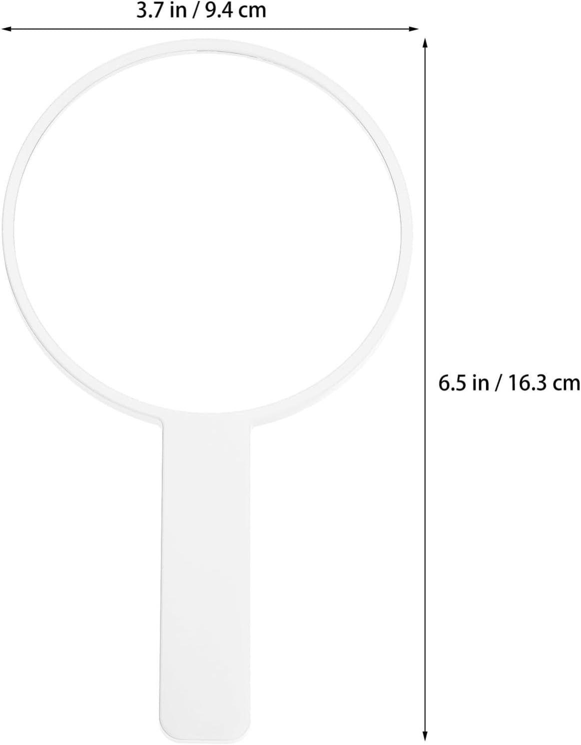 Mobestech Hand Mirror round Handheld Mirror with Handle Barber Hairdressing Handheld Mirror Compact Mirror Makeup Mirror with Handle for Salon Home Travel (White) image number 3