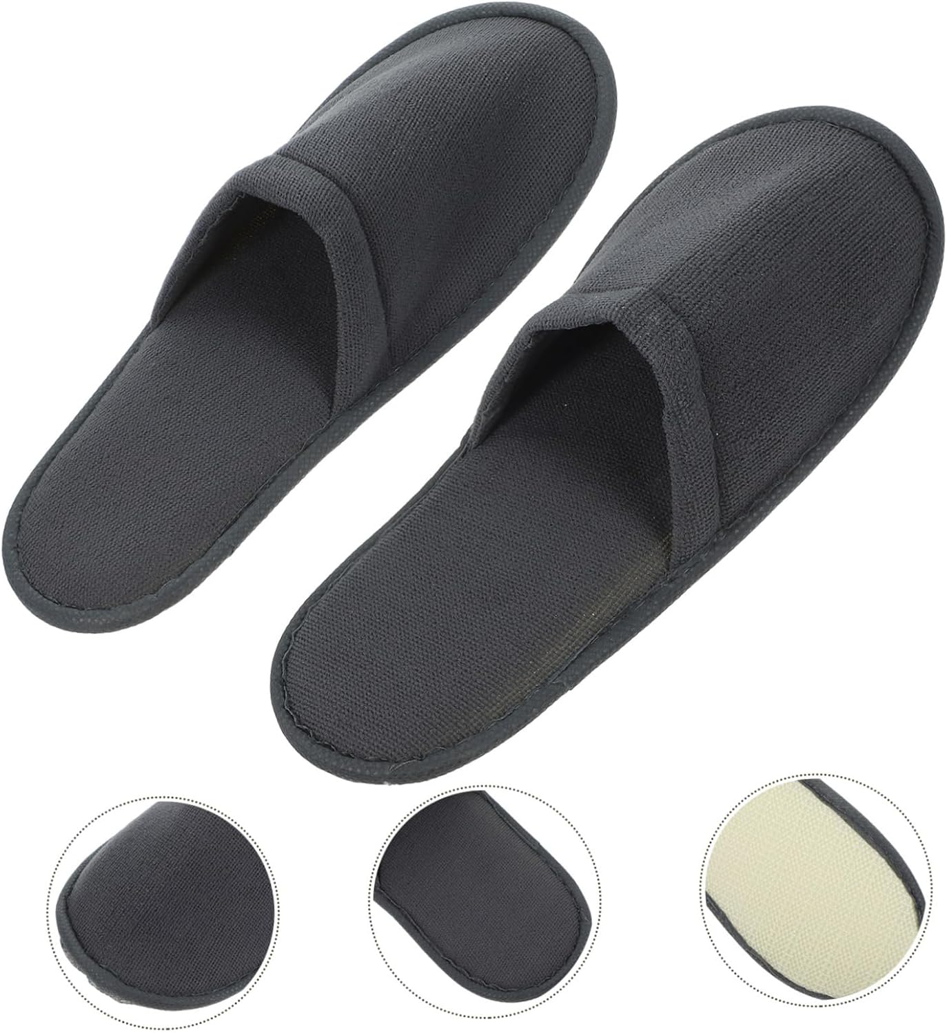Healvian 6Pairs Thickened Slippers for Hospitalization Comfortable Disposable Guest Slippers image number 3