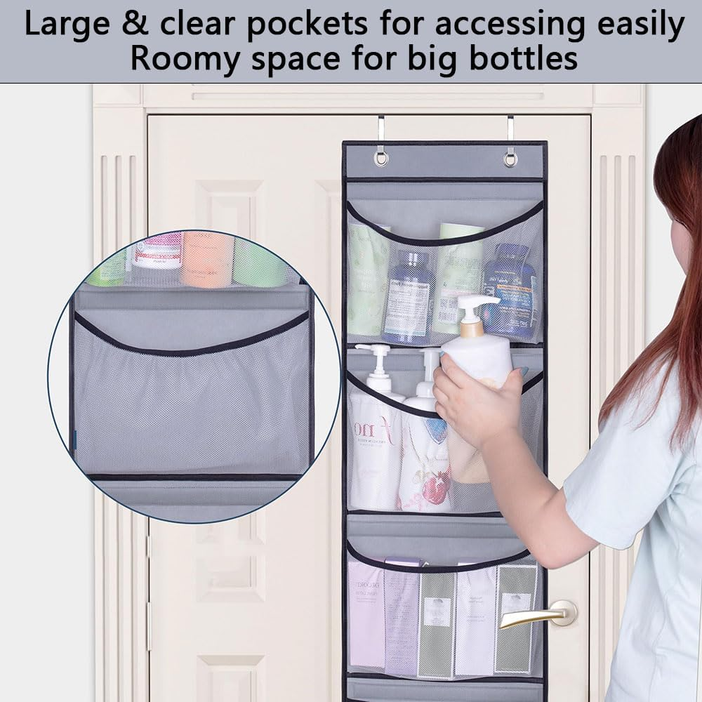 2PCS over the Door Hanging Organizer with Reinforced Shelves, 5 Large Pockets Closet Storage for Bedroom Bathroom, Space-Saving Hanging Shelf with Sturdy Structure for Clothes, Toys, Accessories image number 3