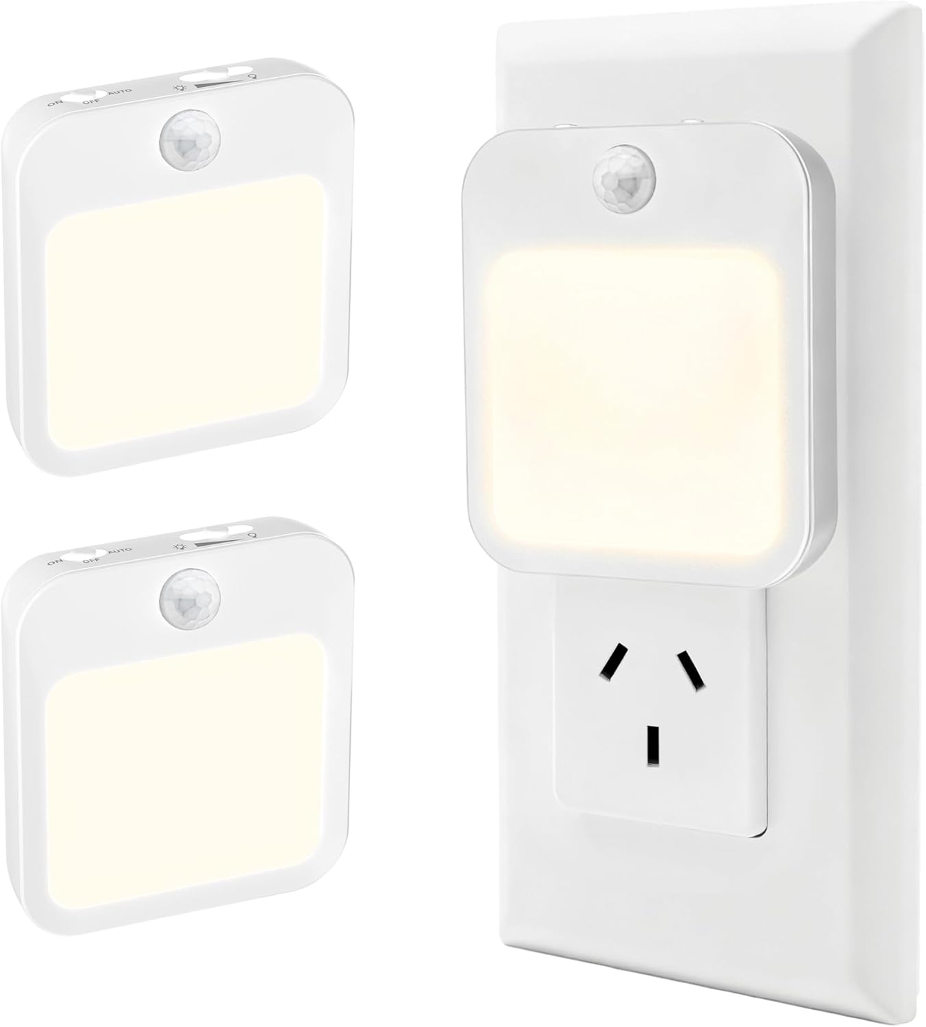 Viviendo Smart Motion Sensor Night Light, 2Packs with Stepless Dimming Memory & Auto On/Off, 0.6W Ultra-Energy Saving, Plug in LED Nightlight for Bedroom, Bathroom, Hallway, Stairs, Cabinet (AU Plug) image number 6