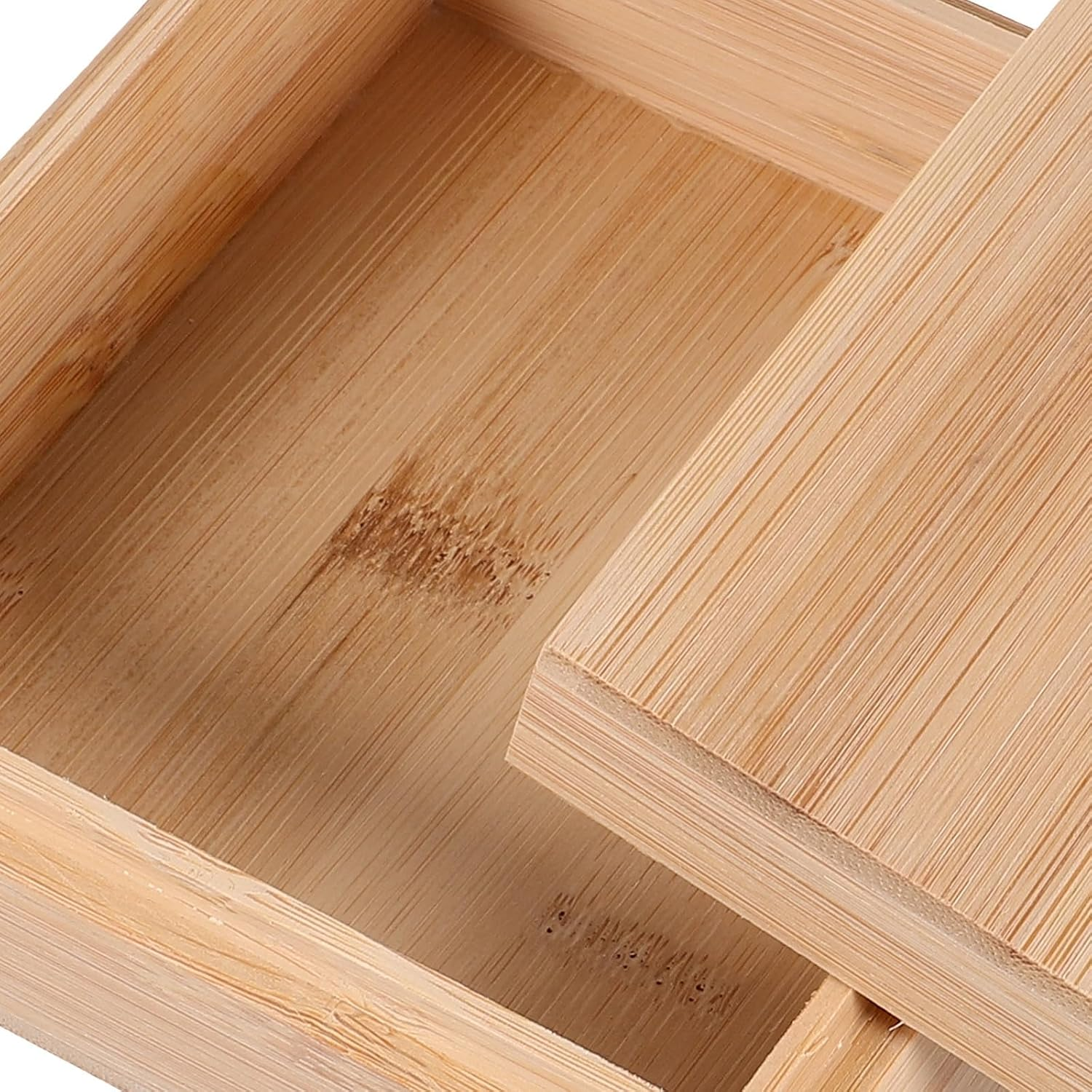 Alipis Square Bamboo Wooden Desktop Storage Box with Lid, Sundries Organizer Case for Home Office, Natural Wood Storage Container for Small Items image number 6