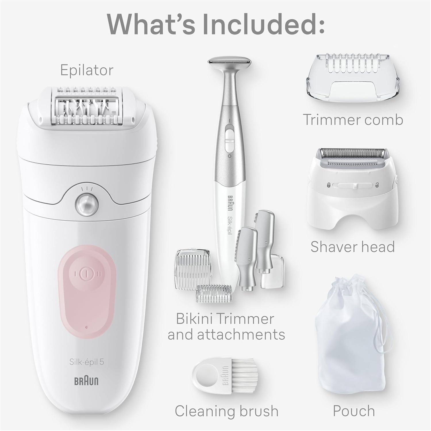 Braun 5-230 Silk-&Eacute;pil 5 Epilator for Wet and Dry, Lasting Smooth Skin, Flamingo Pink image number 1
