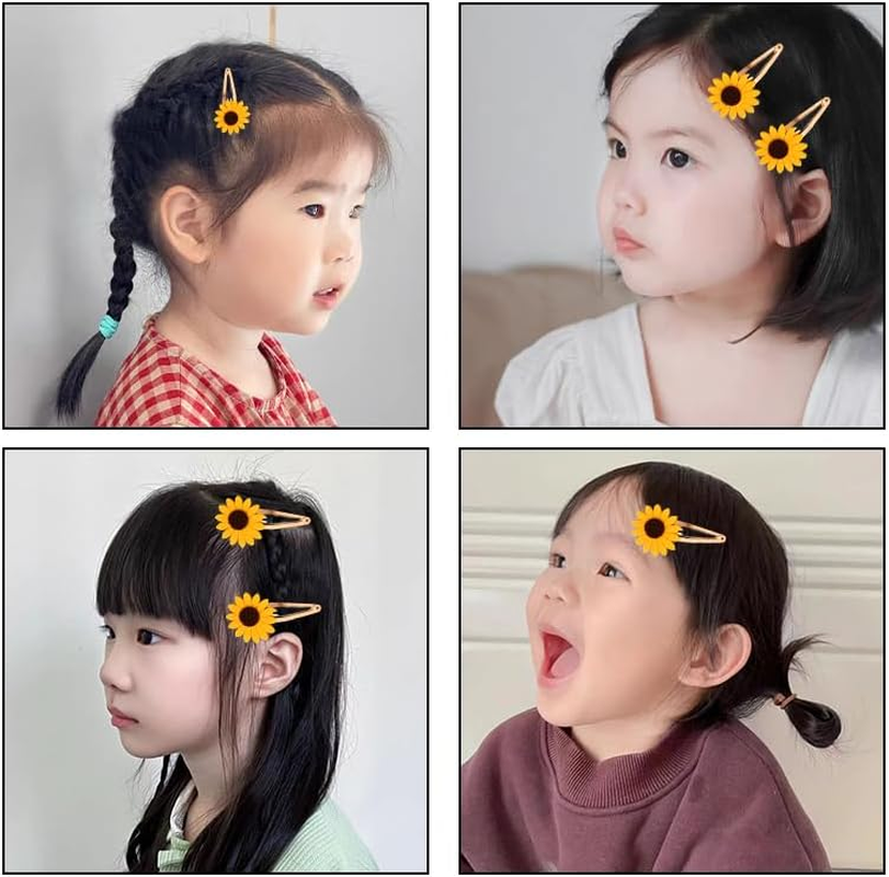Sunflower Hair Clip - Small Snap Hair Clips for Women & Girls - 8Pcs Daisy Flower Hair Clips & Barrettes image number 1