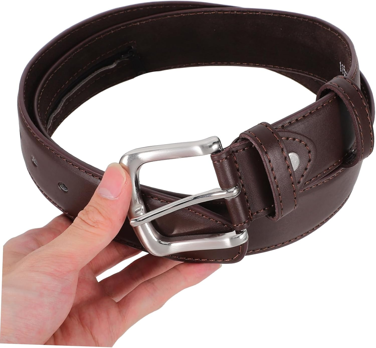 WOONEKY Mens Money Belt with Hidden Zipper Pocket Travel Accessories for Secure Storage of Valuables Durable PU Material Timeless Design Brown image number 5