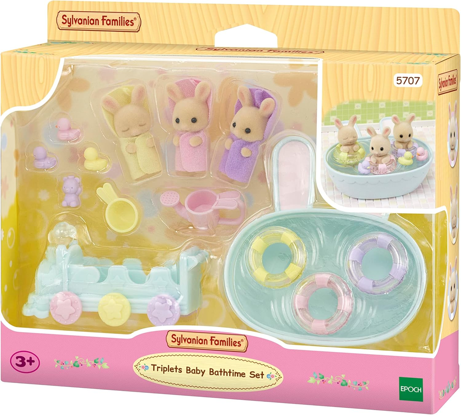 Sylvanian Families - Triplets Baby Bathtime Set image number 5