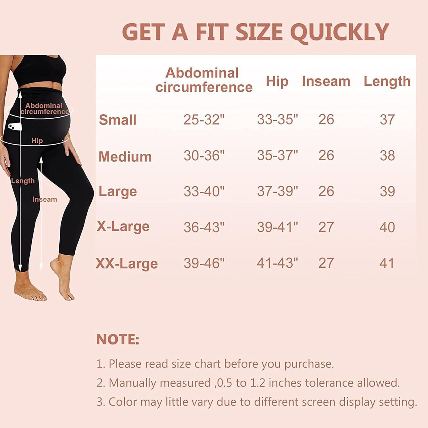 Over Bump Pregnancy Leggings &ndash; Comfy High Waist Maternity Yoga Pants for Prenatal Exercise & Everyday Wear image number 2