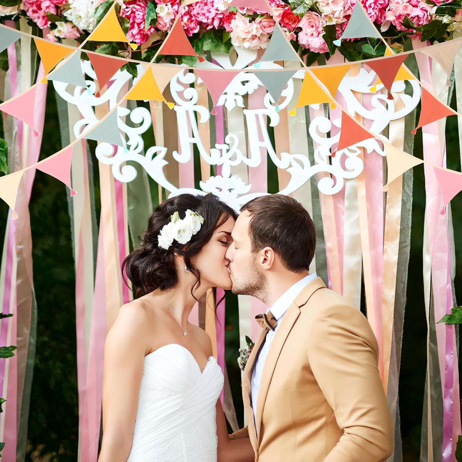 Children'S Room Decoration, 2.6M Triangular Fabric Bunting, Multicolor, Weatherproof, Ideal for Parties & Gifts image number 5