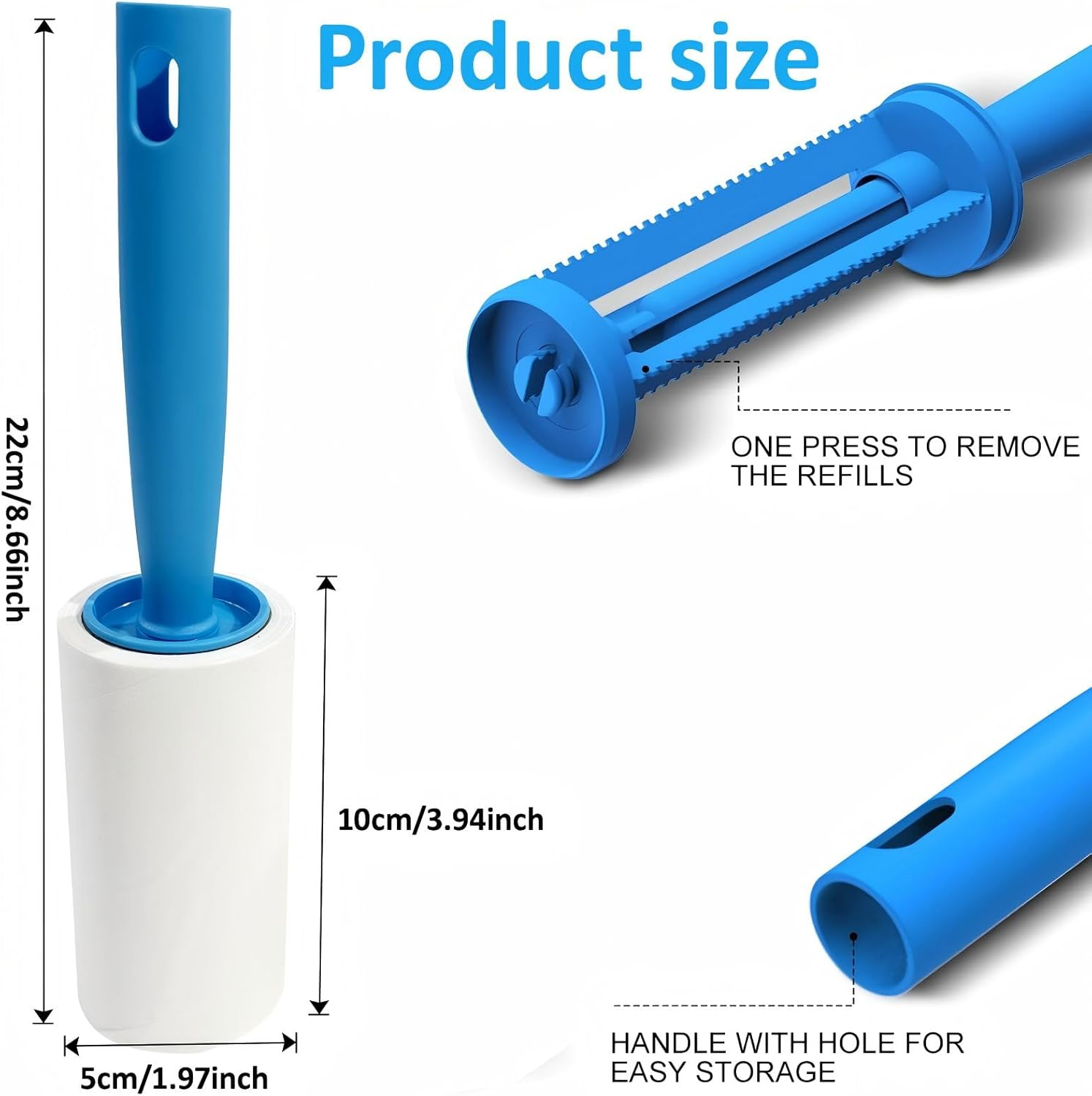 Lint Rollers for Pet Hair, Extra Sticky Roller 800 Sheets, Lint Remover for Couch, Clothes Furniture and Carpet Dog Hair Remover Cat Hair, Animal Fur, Fuzz. 8 Large Rollers + 2 Reusable Handles