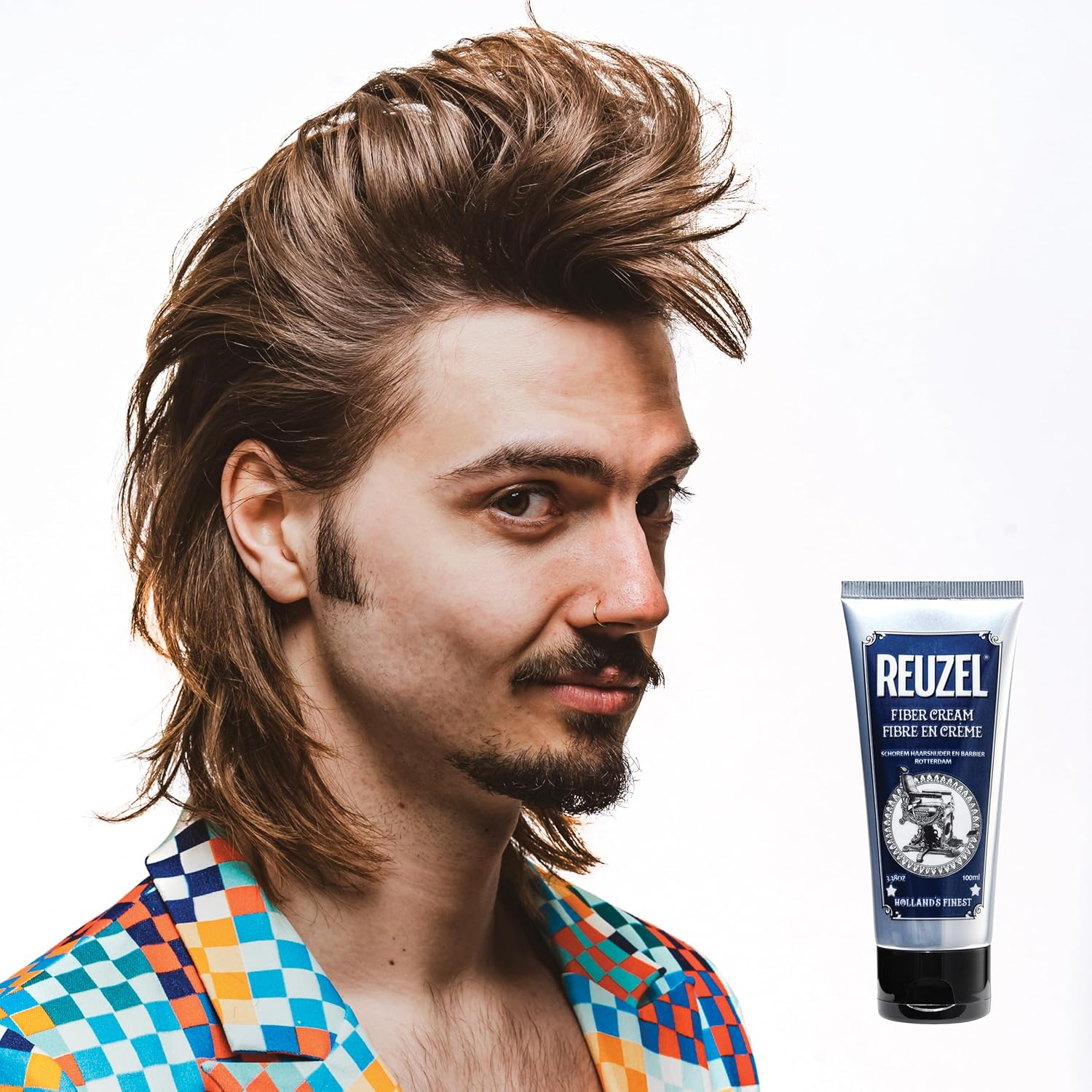 Reuzel Fiber Hair Cream for Men - Adds Fullness and Structure - Pliable Hold, Low Shine - Water Soluble - Works Well on Short to Medium Length Hair - Easy to Rework Hair after Styling - 100 Ml image number 6