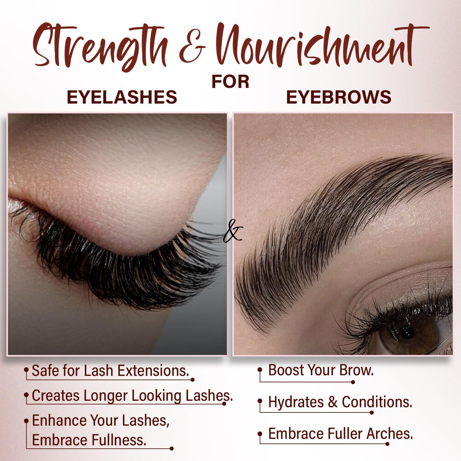 Herbishh Eyelash & Eyebrow Enhancing Serum Combo &ndash; Complete Eye Care Growth Formula for Fuller Lashes & Brows, Safe for Lash Extensions, Growth Serum, Fragrance-Free, 0.135 Fl. Oz Each