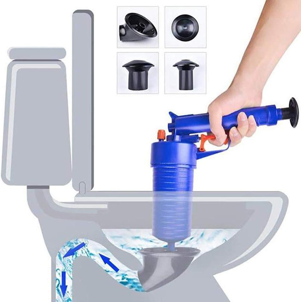 Toilet Plunger Set Drain Clog Remover Tool Tub Drain Cleaner Opener Air Drain Blaster Gun Bellows Plunger Pump for Sink Bath Toilets Bathroom Shower Kitchen Clogged Pipe Bathtub 4 Suckers image number 2