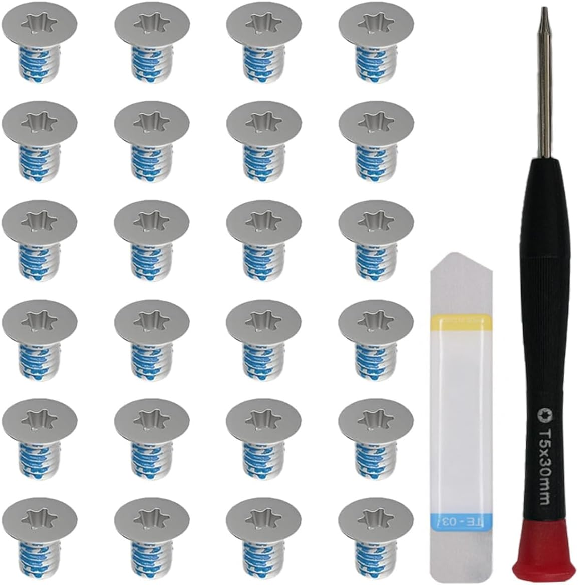 ZHUROUPU 24 Pcs M2X3 T5 Bottom Screws Compatible with for Dell XPS 13 9343 9350 9360 XPS 15 9550 9560 Precision M5510, Secure Bottom Cover Wrist Rest Support, Torx T5 Screwdriver (Silver)