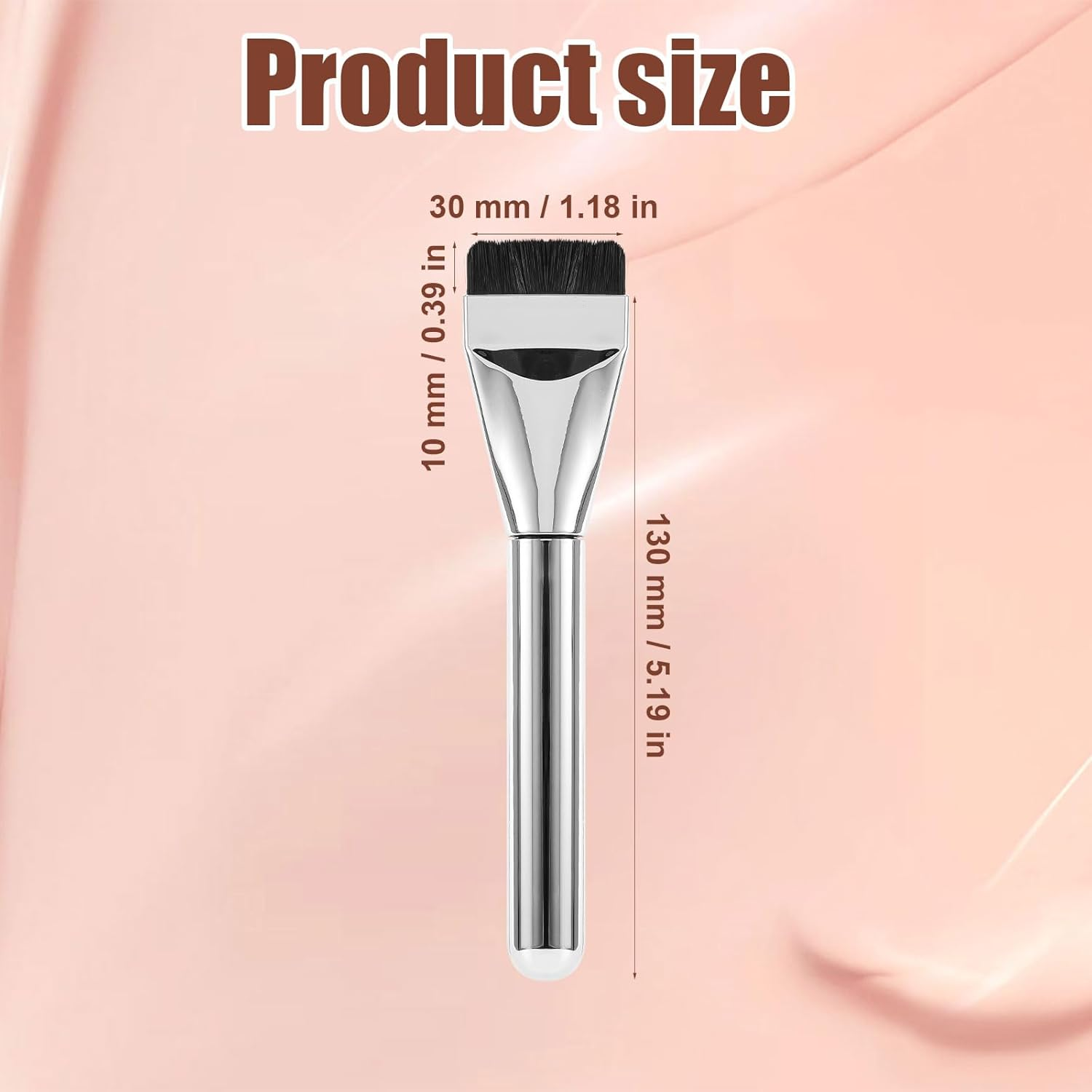 Pack of 2 Flat Foundation Brushes, Ultra Thin Makeup Brush for Liquid Foundation Silver Soft Brush Portable Makeup Face Brush Tool for Salon Home Travel image number 1