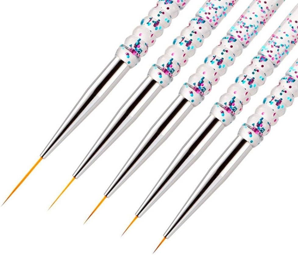 FULINJOY Nail Dotting Tools 10 Pcs Kit - 5 Pcs Double-End Nail Dotting Tools and 5 Pcs Nail Art Liner Painting Brushes image number 4