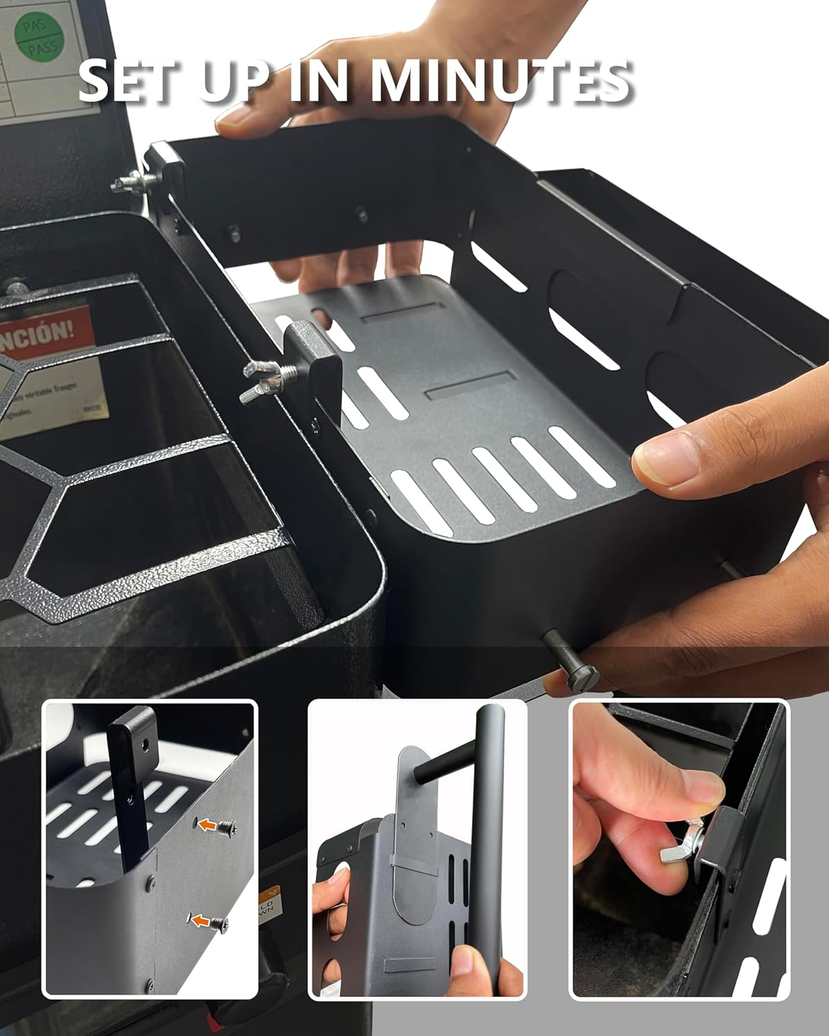 Storage Bin for Traeger Pellet Grill Caddy with Paper Towel Holder, Temperature Probe Box, and Hanging Hooks &ndash; Smoker Accessories for Traeger Pro Series 22/34, Ironwood 885/650, Pro 780/575, Pit Boss image number 3