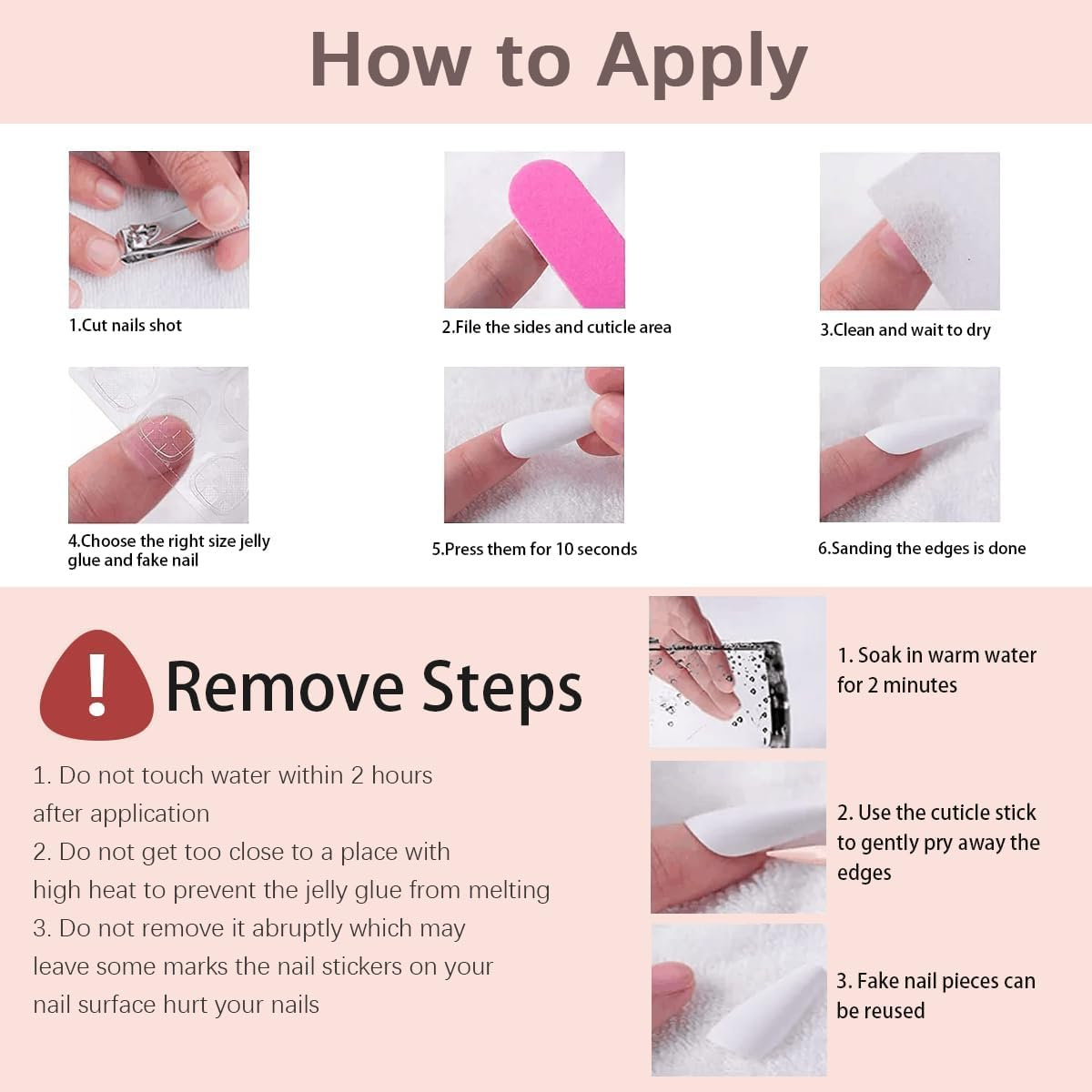 Red Press on Nails Long Square, False Nails 24Pcs Press on Nails Full Cover Fake Nails Acrylic Nails for Women Girls Daily Festival Wear, Jerry Glue Stick on Nails Press on (Pink, Long Square) image number 2