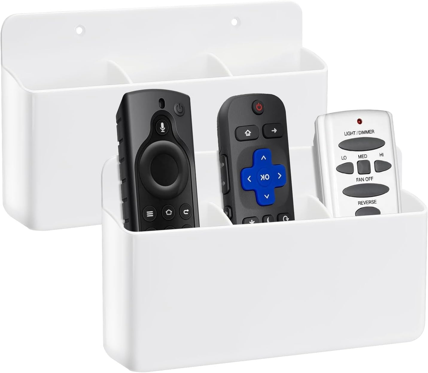 Veftsvy Remote Control Holder, Pack of 2 Self-Adhesive Remote Control Holder, Wall Mounting, for Remote Controls, Office Supplies (White) image number 6