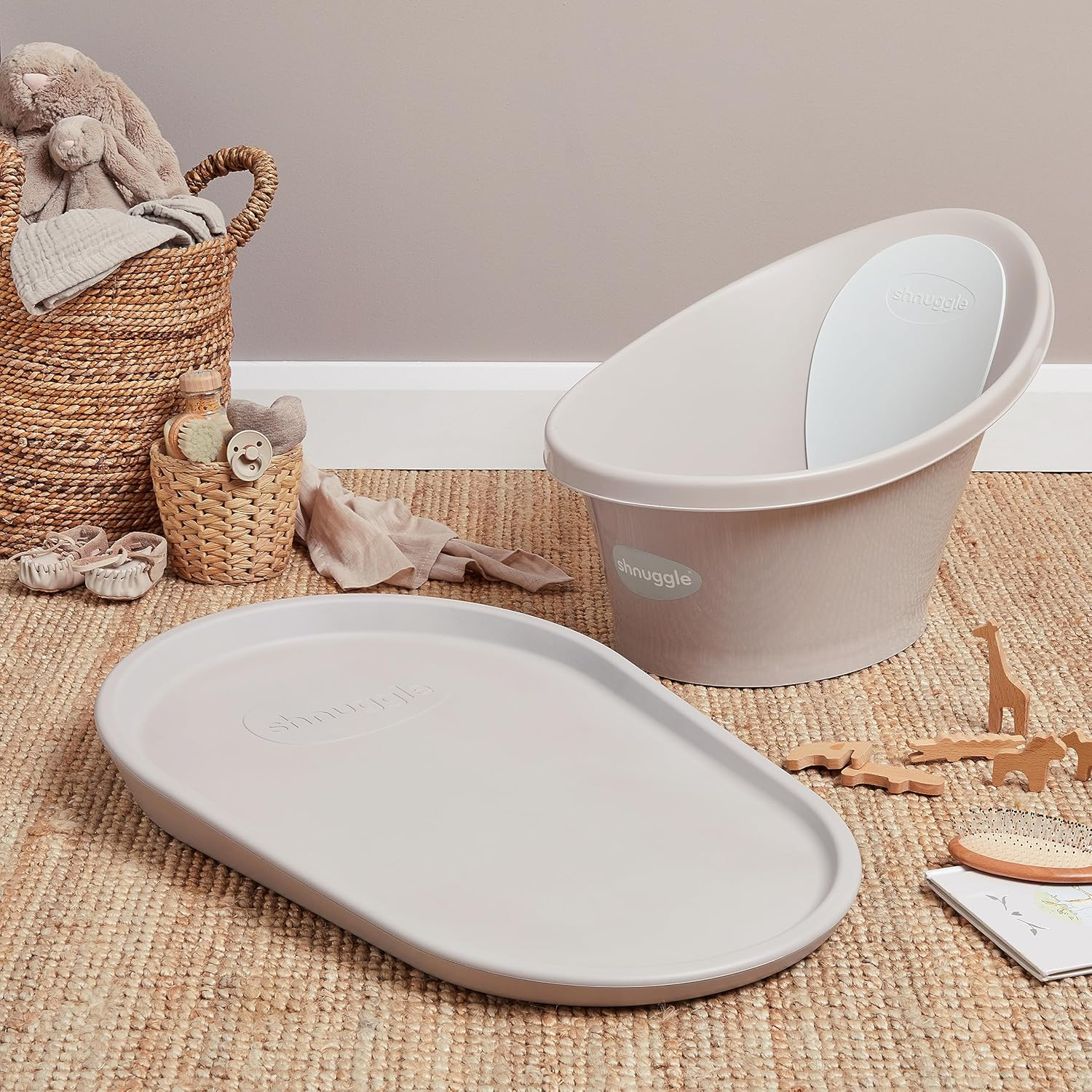 Shnuggle Squishy Baby Changing Mat | Soft and Warm Foam Material Is Nicer for Babies | Perfect for Nappy/Diaper Changing Time | Anti-Slip Easy Clean Wipeable (Taupe) image number 1