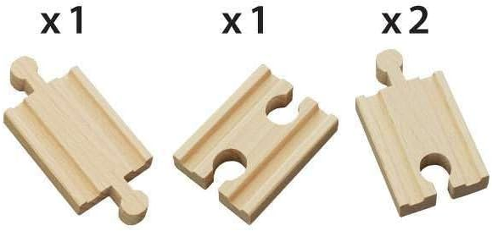 BRIO World 33333 Mini Straight Tracks 4 Pieces, Wooden Railway Track Extension for BRIO World Trains, Compact Layout Accessory, Kids Age 3+ image number 1