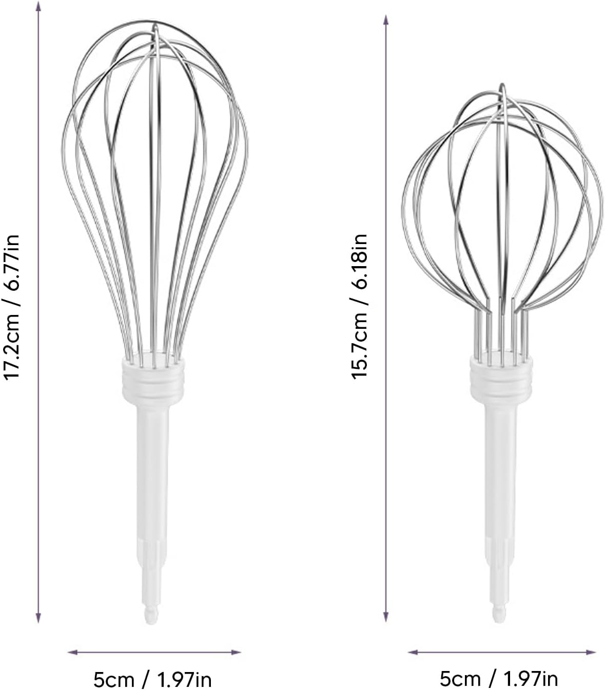 Handheld Electric Mixer, Electric Egg Beater, Foam Maker, Electric Kitchen Mixer, Cordless Electric Egg Beater, Rechargeable Kitchen Mixer for Cream, Egg Liquid, Jam, Butter - Purple image number 4