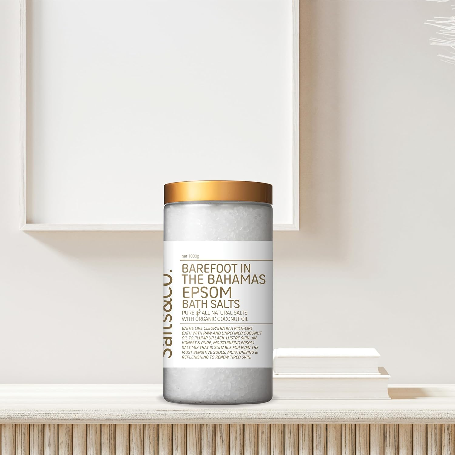 Salts & Co Barefoot in Bahamas Coconut Epsom Bath Salt 1KG image number 1