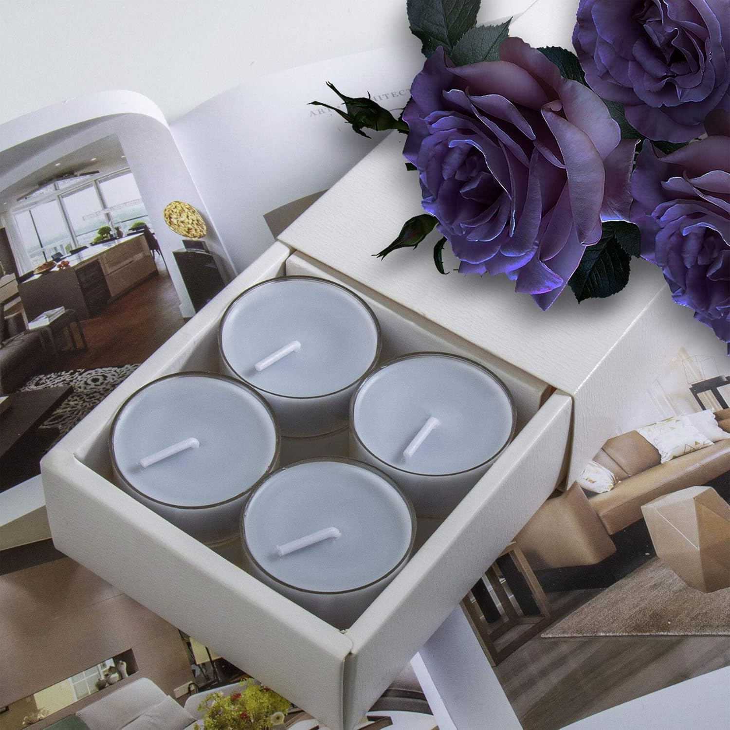 Velvet Scented Tealight Candles 16 Pack - Soy Wax, Hand-Poured, Luxurious & Sensual Aroma, Warm Spices, Vanilla & Soft Florals, Eco-Friendly, Ideal for Elegant Ambiance image number 1