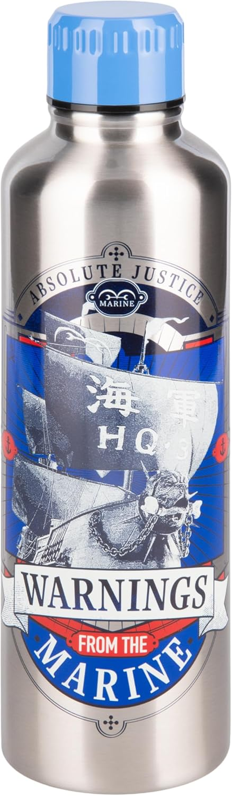 Paladone One Piece Marines Stainless Steel Water Bottle with Screw-Top Lid 500 Ml, Officially Licensed for Anime Fans, Pop Culture Merchandise image number 3