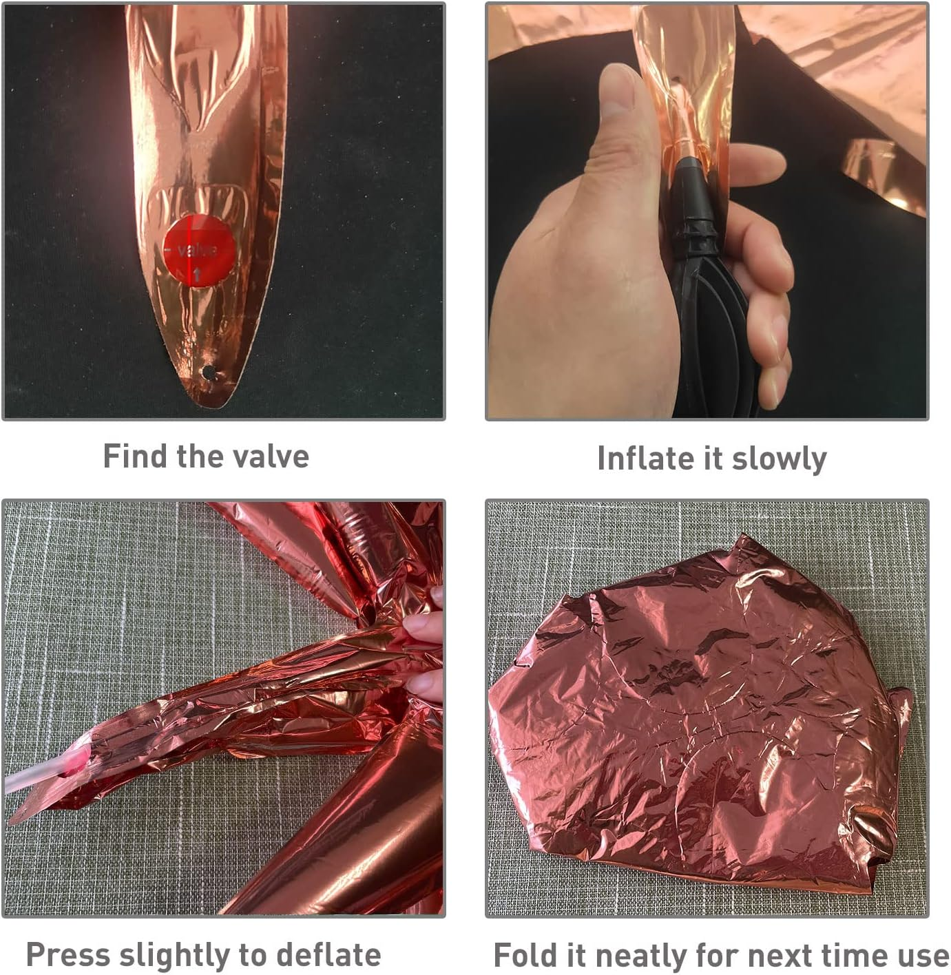 6 Pcs Rose Gold Star Foil Balloons One-Piece 14-Pointed Star Balloons 4D Starburst Cone Mylar Balloons 22Inch Christmas Birthday Wedding Wedding Anniversary Party Supplies(Rose Gold) image number 1