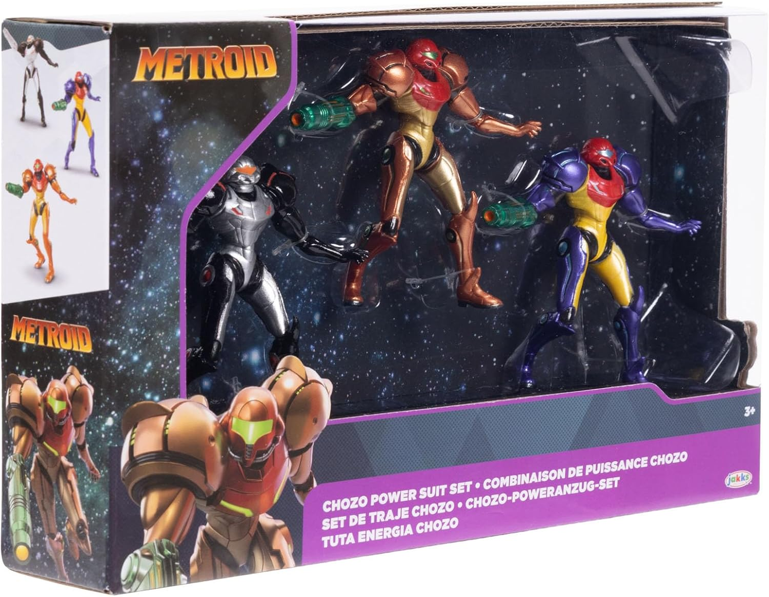 Jakks Pacific Metroid Samus Chozo Power Suit 3 Pack SDCC Exclusive - Black image number 2