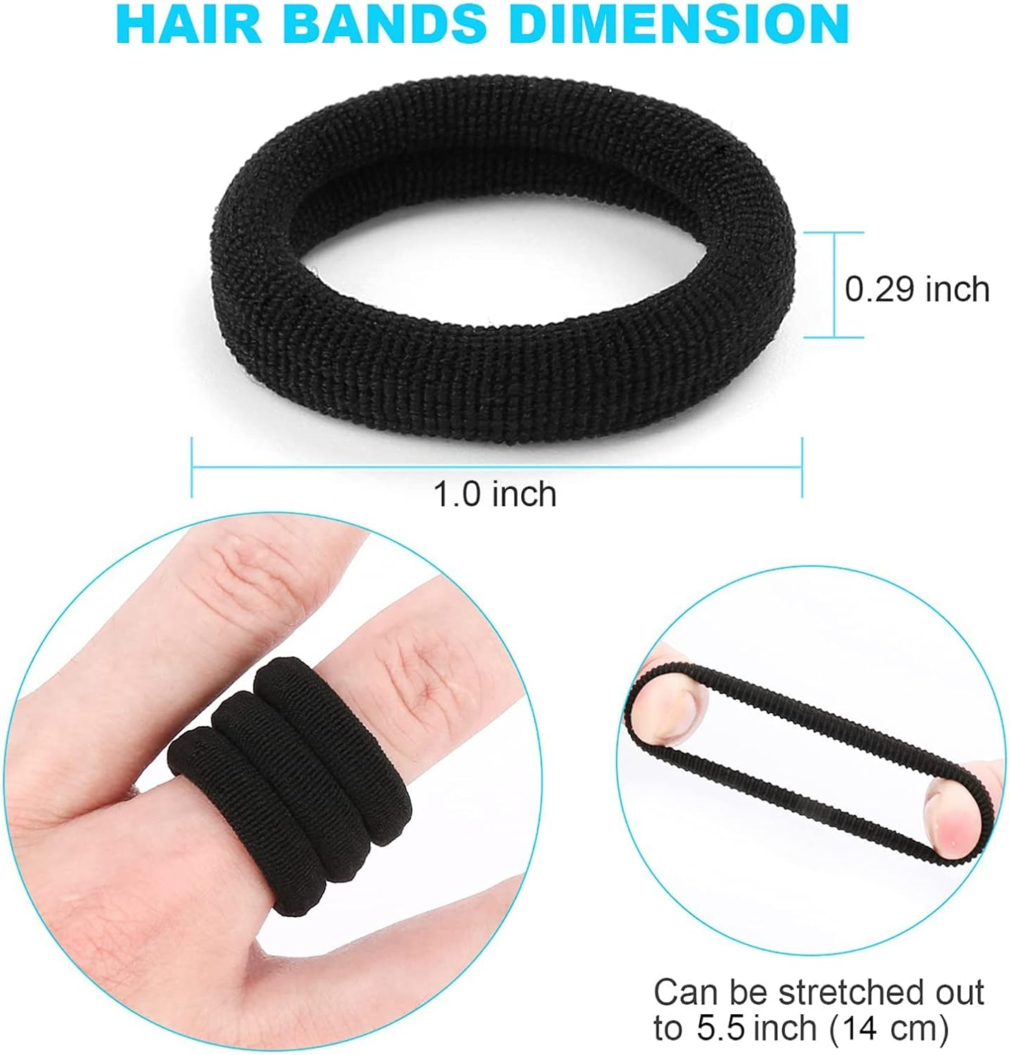 Ondaring 100Pcs Baby Hair Ties, Black Elastic Hair Bands Seamless Toddler Kids Hair Accessories, Mini Ponytail Holders for Girls and Kids (Black) - Ice Cream image number 7