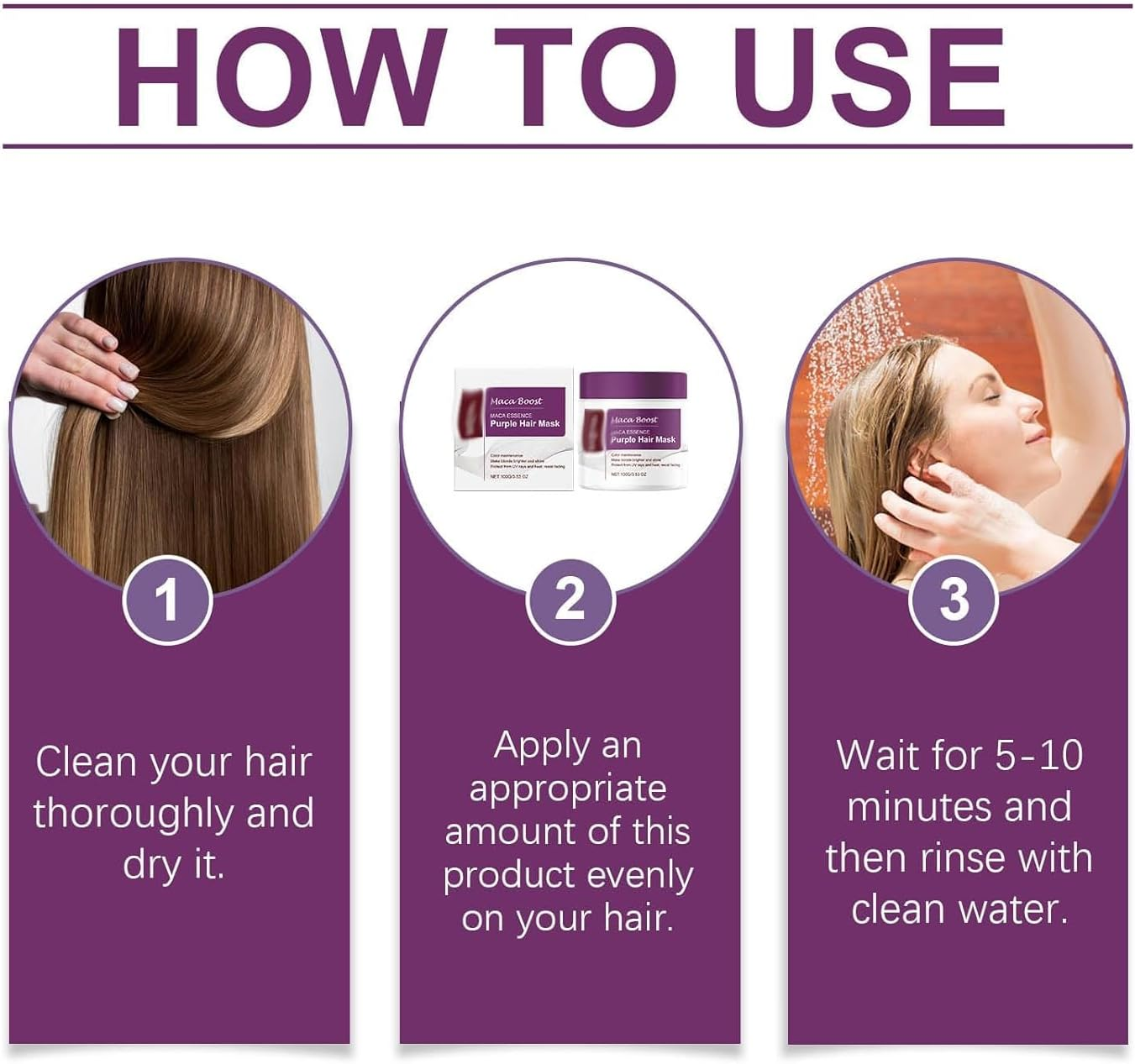 Purple Hair Mask,Essence Purple Hair Mask,Collagen Hair Treatment,Deep Repair and Nourishing Conditioning,Collagen Hair Mask Essence for Dry Damaged Hair All Hair Types,1Pcs