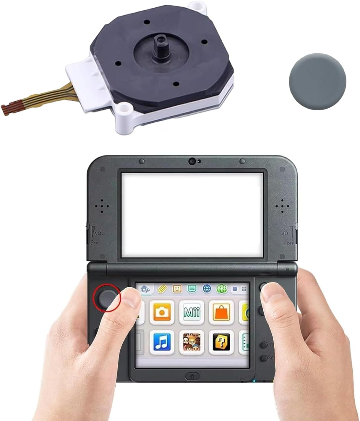 Analog Thumb Stick Joystick and Rocker Cap 1PC, Compatible with Nintendo 3DS, 3DS XL, 3DS LL, Gamepad Controller Replacement Part image number 2