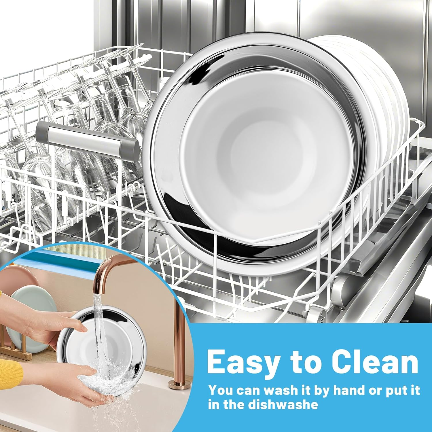 Elzle Stainless Steel Cat Bowls, 3 Pieces Metal Cat Bowl, Cat Bowl 5.5 Inch, Dishwasher Safe, Suitable for Cats, Small Animals with Short Nose image number 5