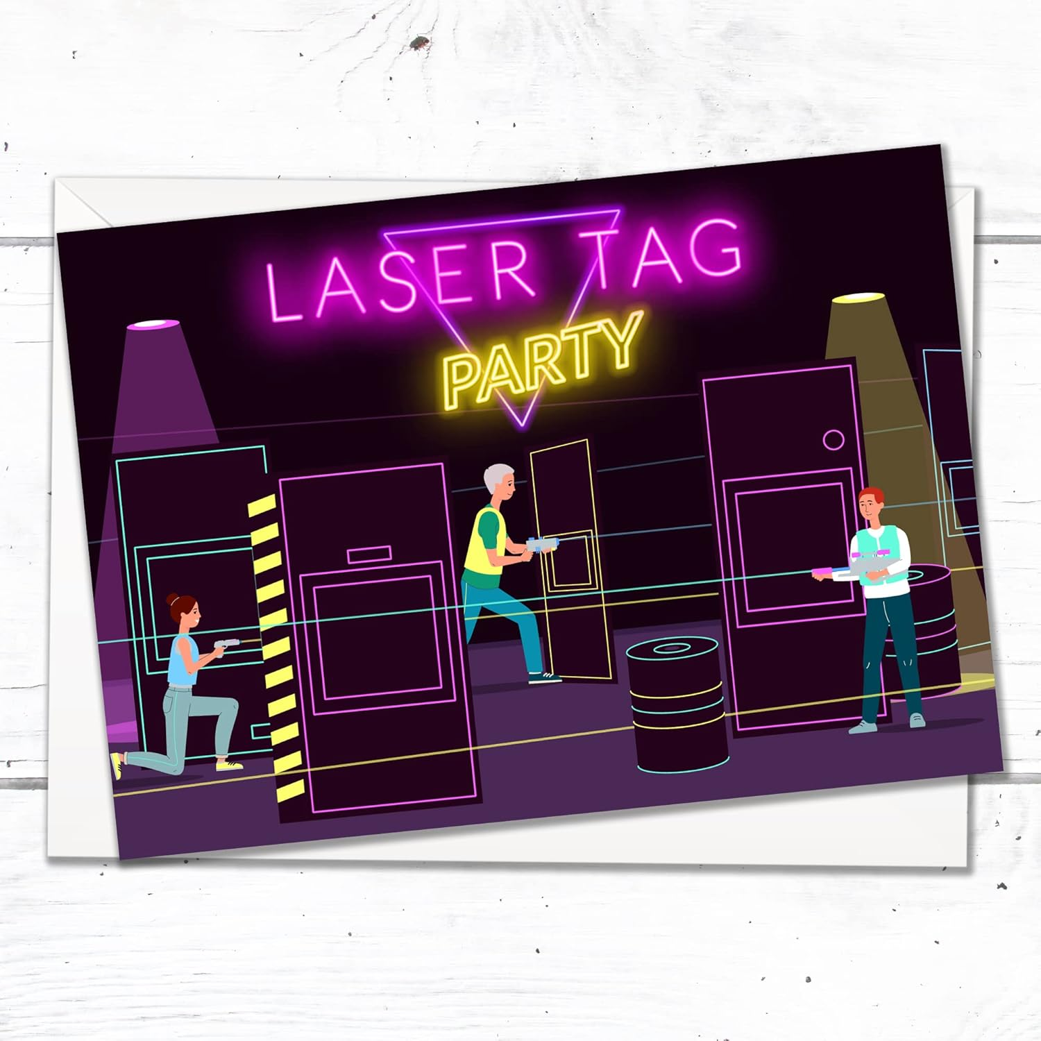 Olivia Samuel 20 X Laser Tag Party Invites from A6 Double Sided Cards with Envelopes image number 2